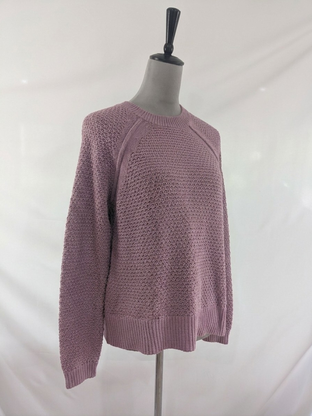 GAP Lilac Crewneck Textured Knit Sweater